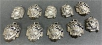 10 Heavy Silver Overlay 3D Medals Of Jesus