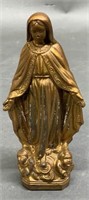 6" Statue Of Mary In Heavy Cast Metal
