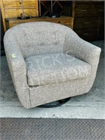 revolving, platform rocking fabric easy chair