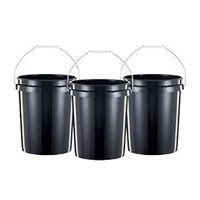 3Pack United Solutions 5 Gallon Bucket  Black