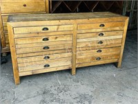 rustic wood tv stand - 6 drawers