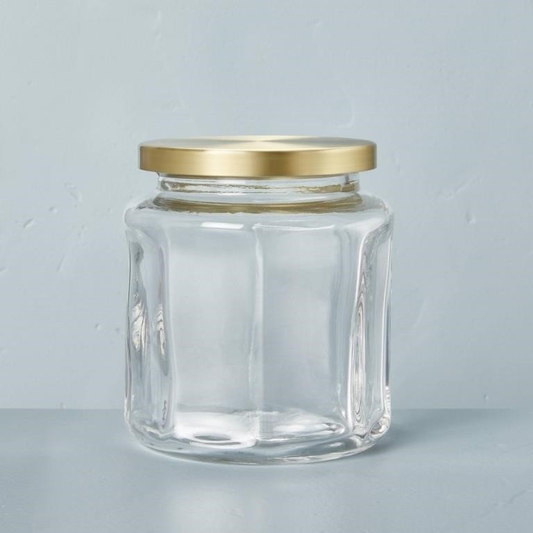 28oz Clear/Brass Canister - Hearth & Hand