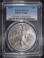 2019 AMERICAN SILVER EAGLE PCGS MS70