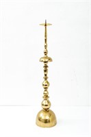 Large 3' Tall Brass Boho Pricket Candle Holder