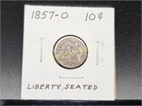 1857-O U.S. SEATED LIBERTY SILVER DIME