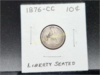 1876-CC U.S. SEATED LIBERTY SILVER DIME