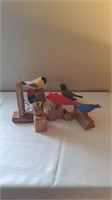 Folkart Handmade Wood Birds