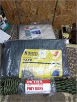 Tarp and rope lot