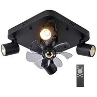 PAZALA Track Lighting Ceiling Fan Black - Oscillat