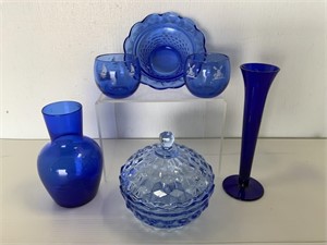 VTG Cobalt Blue Glass Ware