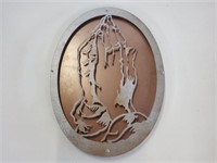 Praying Hands, Metal Wall Decor 18in X 13in