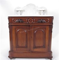 Victorian Walnut Marble Top Washstand