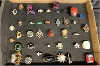 OVER 35 ASSORTED  RINGS  /  JEWELRY