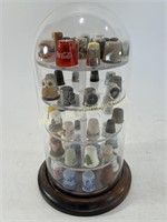 Glass Thimble Display w/ Collectable Thimbles