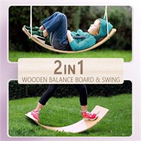 Wooden Wobble Balance Board / Swing - Fun All Ages