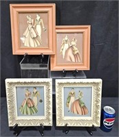 4 Vintage Turner Framed Art Prints - 2 Pairs