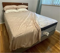 Queen size bed with headboard and frame