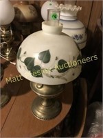 VINTAGE LAMP WITH HANDPAINTED SHADE