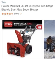 Toro PowerMax 824 OE 2 Stage Snowblower