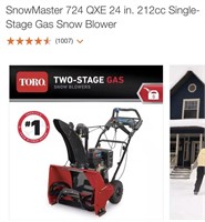 Toro Snowmaster 724 QXE Snowblower