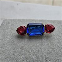 Post Modern Faceted Large Rhinestone Brooch