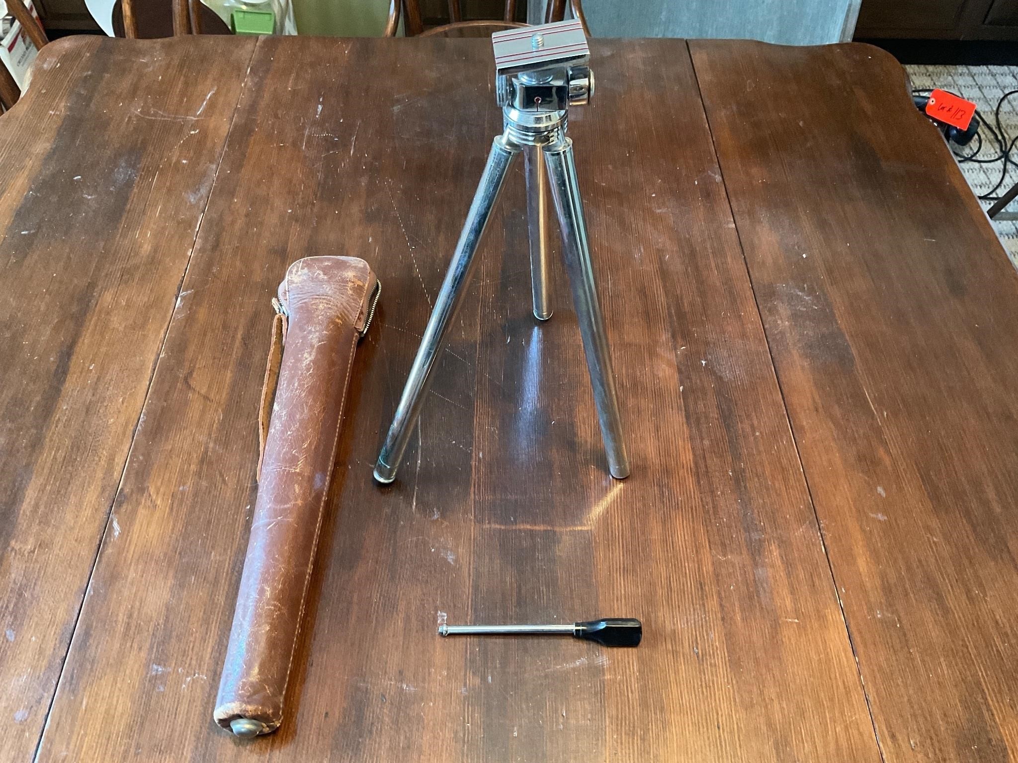 Vintage Tripod with leather case