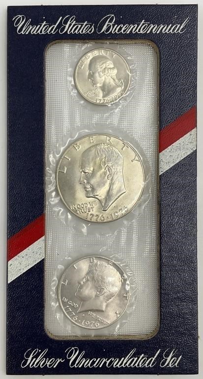 1976 US 3pc Silver Uncirculated Bicentennial Set