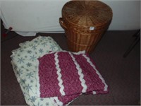Basket with Afgan and Snow flake comforter