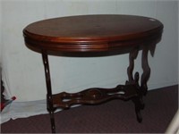 Antique oval Walnut table carved sides and base