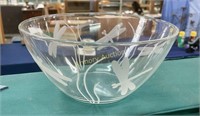 FRENCH ETCHED DRAGONFLY SERVING BOWL