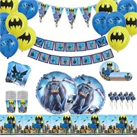 New Bat-Man Birthday Decorations Party Supplies