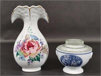 Elizabeth Arden Vase & Estee Lauder Porcelain Jar