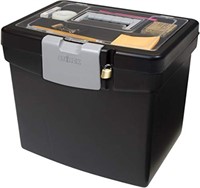 Storex Portable File Box with Organizer Lid