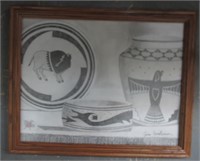 Art Vintage Pencil drawing Native American Designs