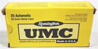 Remington UMC .25 Auto Full Box of 50