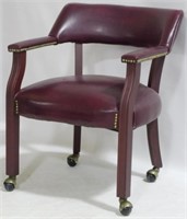 Vintage Leather Club Chair - 29" x 25" x 21"