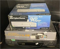 Cyber Home DVD Player, Panasonic VHS Player.