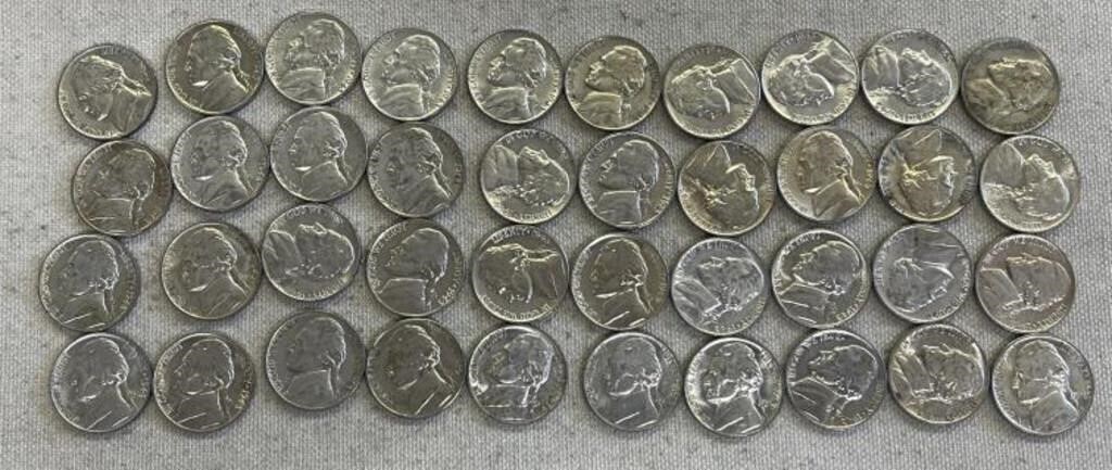 40 Jefferson War Time Nickels US Coins