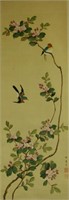 Watercolour on Silk Scroll Yun Shouping 1633-1690