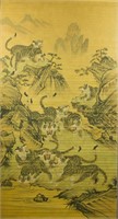 19th Century Chinese Watercolour on Paper Scroll