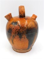 Redware harvest jug. Early 19th century. A glazed