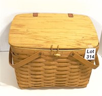 Longaberger Handwoven Large Picnic Basket with