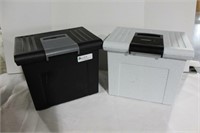 2 Plastic File Boxes