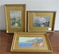 Trio of Framed Vintage Prints