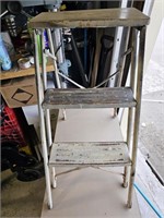 Metal well used step stool