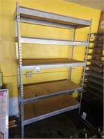 Metal Shelf Rack - 5 Wooden Shelves