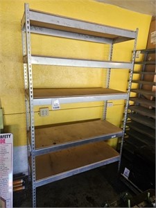 Metal Shelf Rack - 5 Wooden Shelves