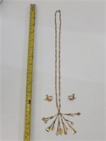 Fall Quality Costume Jewelry Necklace & Clip Ons