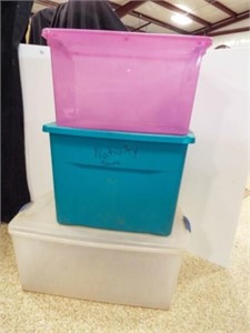 (3) Large Storage Tubs with Lids