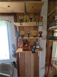 Vases and items on shelves